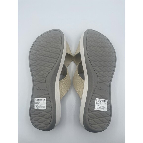 CLARKS Cloudsteppers Arla Elin Gold Metallic Women's Slide Sandals 12M - Picture 7 of 10